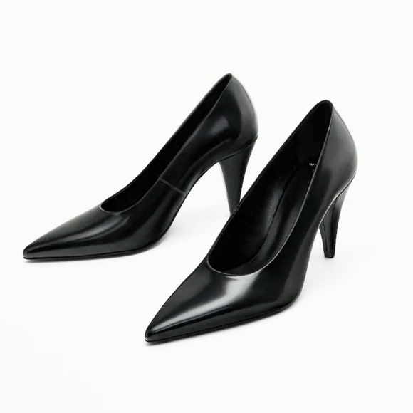 Massimo Dutti STUDIO | Pointed Toe Architectural Heel Pumps | 90s Minimalism - Picture 3 of 13
